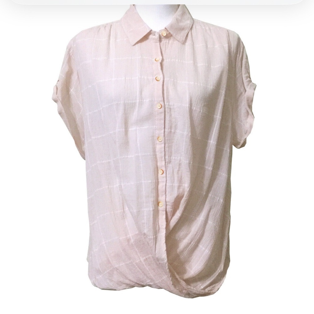 ANTHROPOLOIE ISABELLA SINCLAIR BUTTON UP BLOUSE SIZE L
